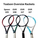 Tennisschläger TOALSON Komfortschläger Oversize Tennis Racket Spoon 105 275g rot, OVR 108 268g brilliant-grün, OVR 117 249g schwarz oder weiß-blau.jpg