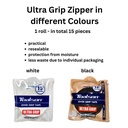 Tennis Griffbänder Toalson Ultra Grip Zipper 15er Pack Overgrip weiß-schwarz.jpg