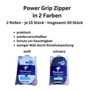 Tennis Griffbänder Toalson Power Grip Zipper 30er Pack Overgrip weiß-schwarz.jpg