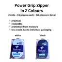 Tennis Griffbänder Toalson Power Grip Zipper 30er Pack Overgrip white-black.jpg