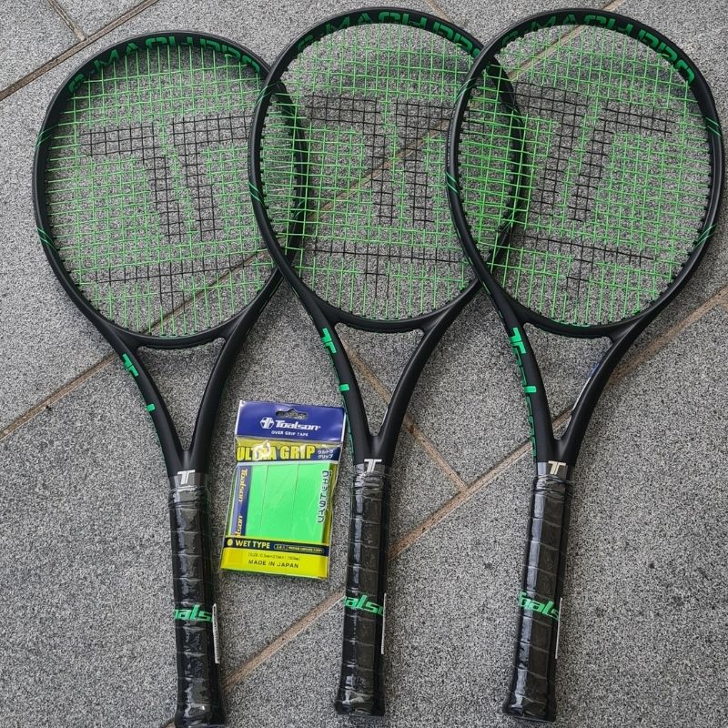 Top Tennisschläger kaufen TOALSON S-MACH PRO 97 295g Tournament Racket - ideale Bespannung 24-23 - 23-22 Tennissaite TOALSON Laser 125 grün.jpg