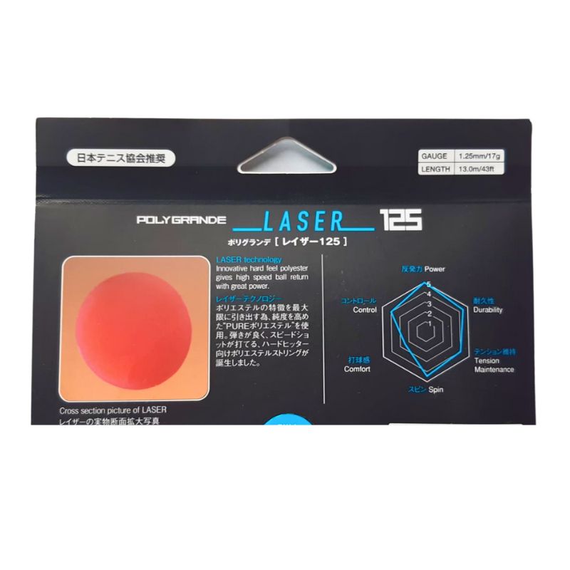 Turnier-Tennissaite Toalson Laser 1,25mm schwarz Monofilament 13m Set - Tennis String Polyester with more Power and Spin.jpg