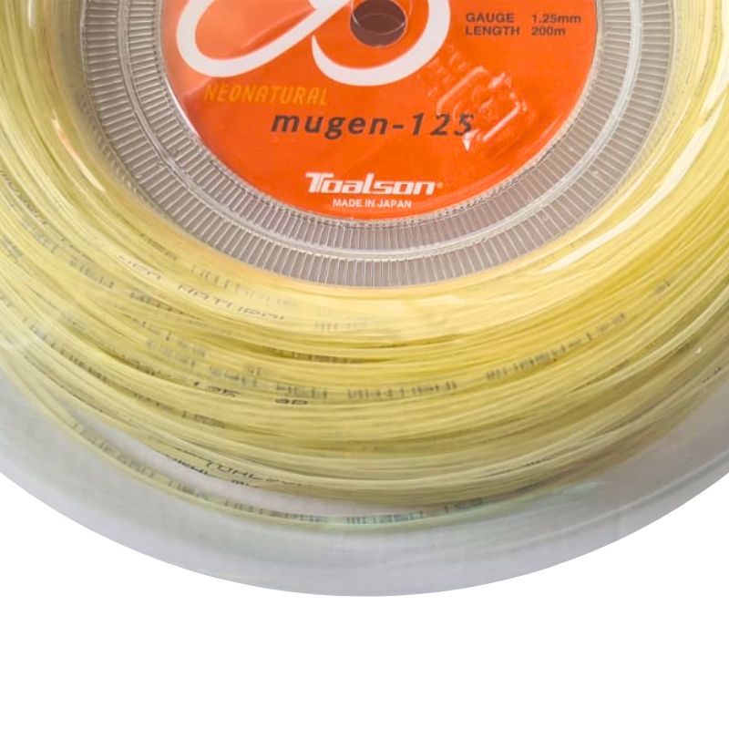 Tennissaite Toalson Mugen 1,25 mm 200m Saitenrolle naturfarben - Mutilfilament Tennis String Reel natural.jpg