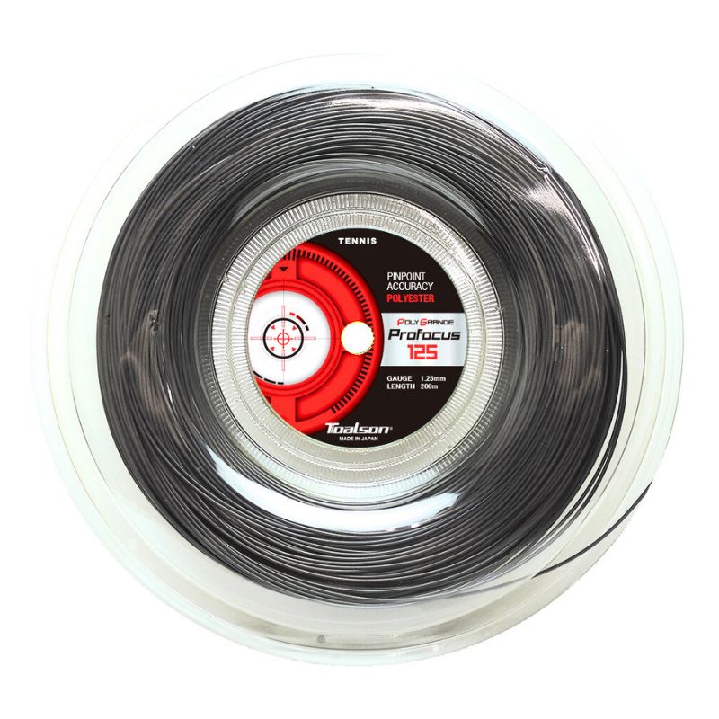 Tennis String Polygrande Profocus 1,25-1,30mm - 200m String Reel (black, 125)