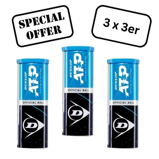 Tennisbälle Dunlop ATP Official Ball 3x 3er Dose